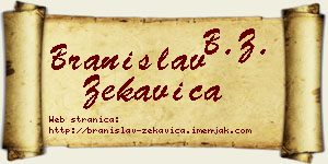 Branislav Zekavica vizit kartica